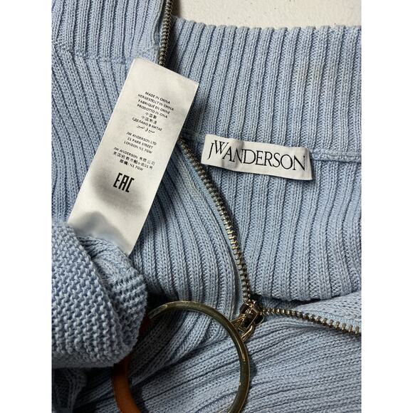 Jw Anderson Tiered Ribbed Blue Cotton Maxi Dress Size XS - Picture 4 of 4